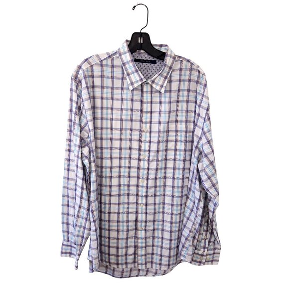 Perry Ellis Mens XXL Plaid Long Sleeve Button-Up Shirt 3990 - Picture 1 of 7